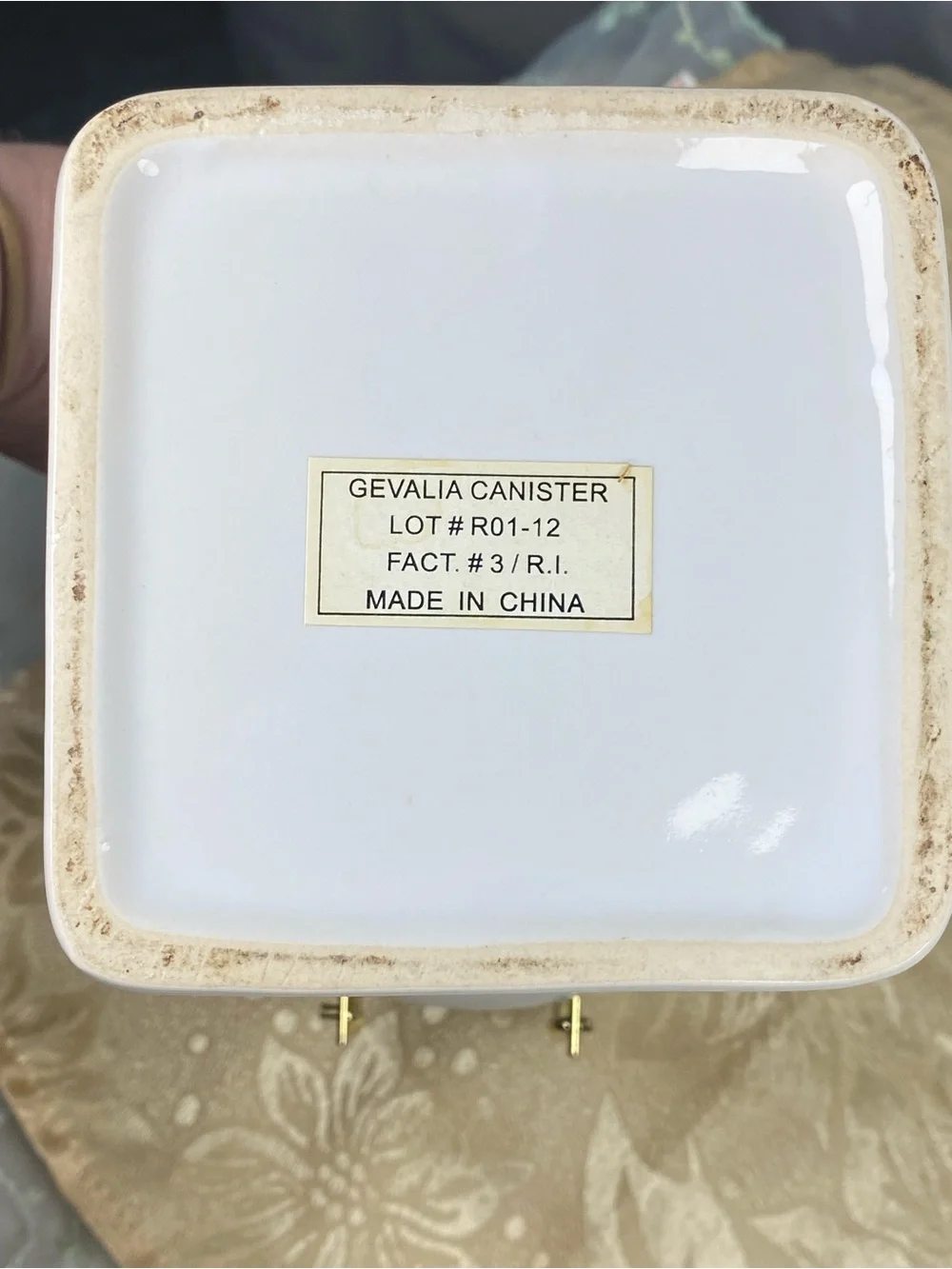 Gevalia Kaffe White and Gold Coffee Storage Canister